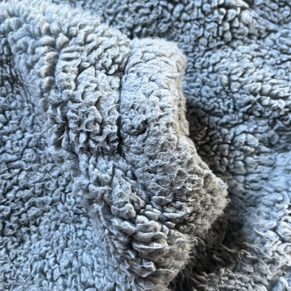 Free People Blue Tessa Teddy Longline Faux Sherpa Fur Trench Coat - Picture 9 of 13